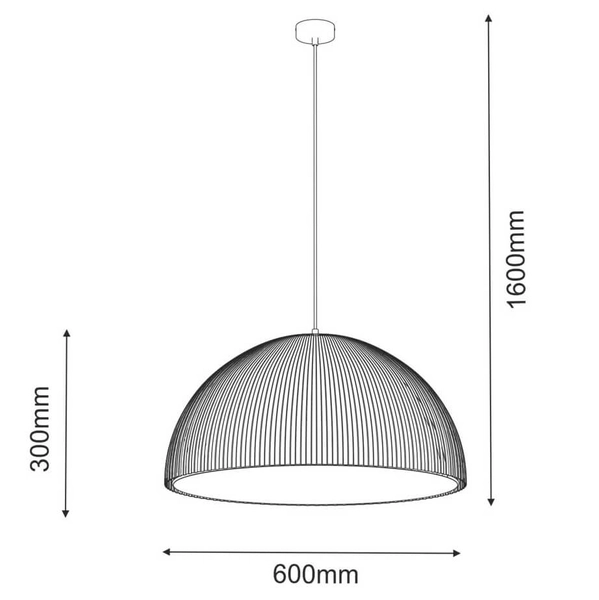 Kopułowa lampa wisząca Gandra 5039+5055 Shilo metalowa do salonu karbowana brązowa