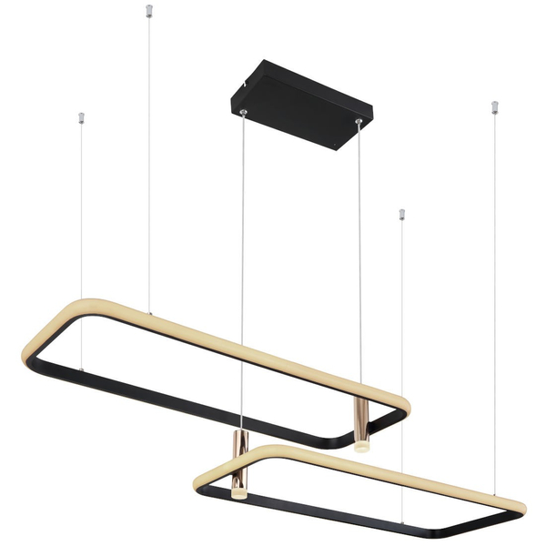 Geometryczna LAMPA wisząca COCO 67301H1 Globo prostokątna zwis LED 55W 2700K - 6000K do salonu złoty