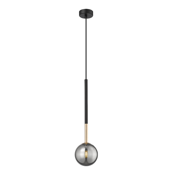 Kulista lampa zwis Arcturus P0574-01F-SDFZ Zumaline dymiony złoty czarny
