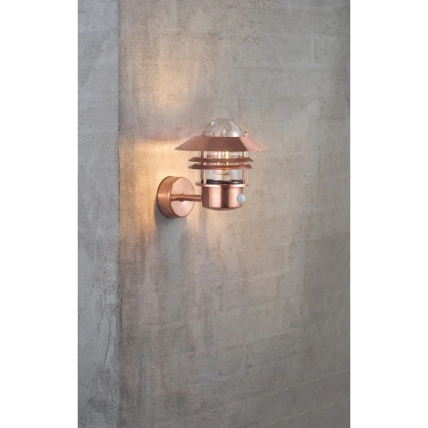 Zewnętrzna lampa z czujnikiem Blokhus 25031030 IP54 retro  miedziany