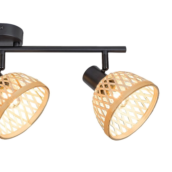 Ruchome reflektorki Rattan 3135 2-punktowa lampa natynkowa brązowa