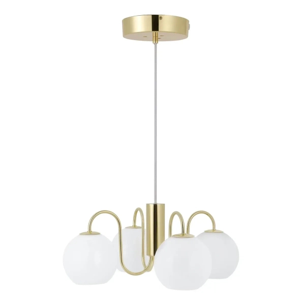 Szklana lampa wisząca kule Franca 2312543035 nad stół mosiądz błyszczący