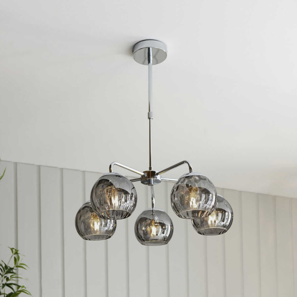 Molekułowa lampa wisząca Dimple 97972 Endon dymiona srebrna chrom