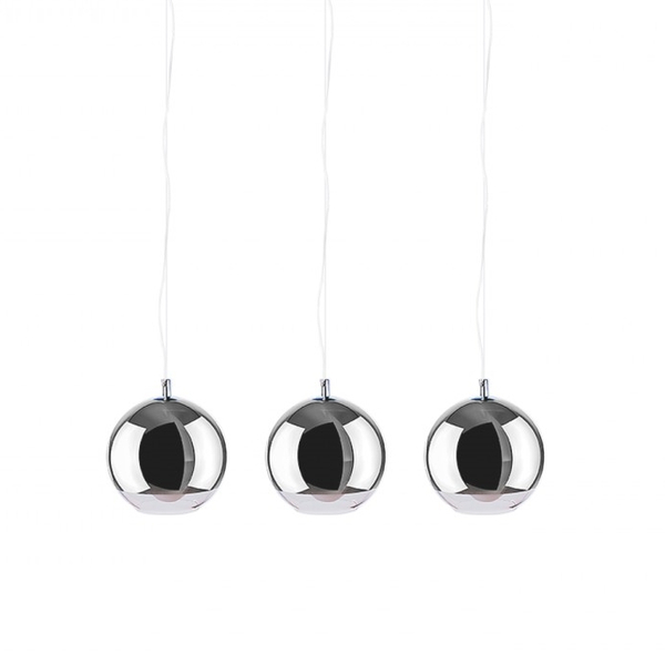 Kuchenna lampa wisząca Silver Ball szklane kule loft chrom