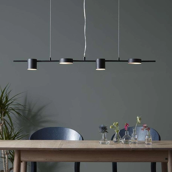 LAMPA wisząca ROW 107746 Markslojd metalowa OPRAWA tuby ZWIS na listwie art deco czarny