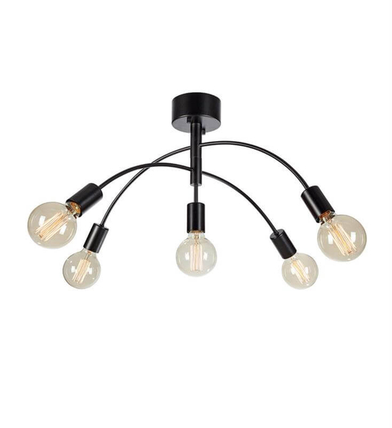 Metalowa lampa sufitowa Cygnus do holu czarna industrial
