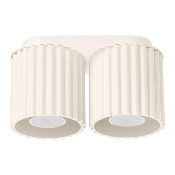 Sufitowa lampa podwójna AURA SL.1790 tubki ryflowane beżowe