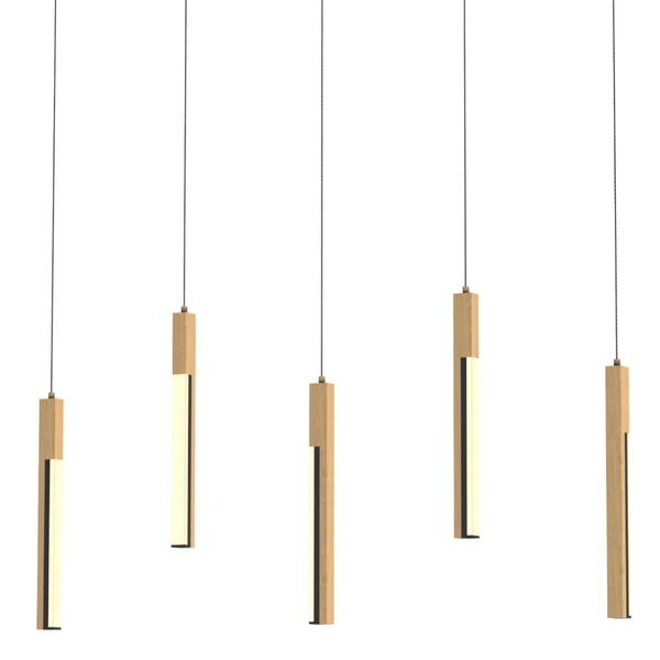 Wisząca Lampa LED Eliot MD4768-5-3BMT 25W 3000K sople drewniane czarne