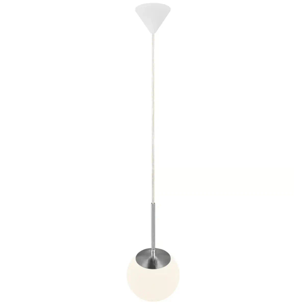 Kulista lampa wisząca do salonu CAFE 39553001 szklana biały srebrny