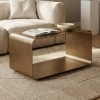 Metalowy stolik kawowy NOURA MM001501100368 złoty do salonu 40cm