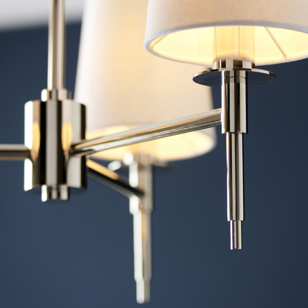 Wisząca lampa abażurowa L&-199455 Light& hampton biała nikiel