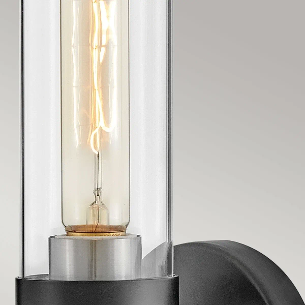 Minimalistyczny kinkiet ścienny Ellison HK-ELLISON1-BK-BN tuba IP44 nikiel