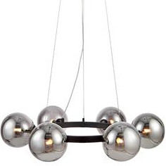 Modernistyczna LAMPA wisząca CIRCLE 108051 Markslojd loftowa OPRAWA metalowy ZWIS szklane kule czarne przydymione