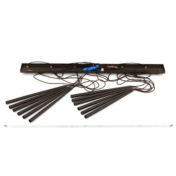 Lampa zwisowa na listwie Piano 10111 tubki do sypialni brązowa