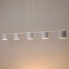 Podłużna zwisająca lampa Mila 5 41351 na belce tuby do salonu biały