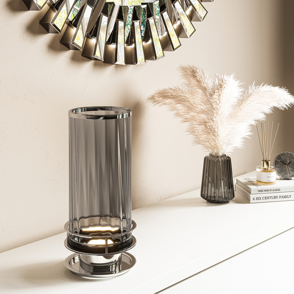 Lampa do salonu QN-ARNO-SMOKE-PN przydymiona srebrna