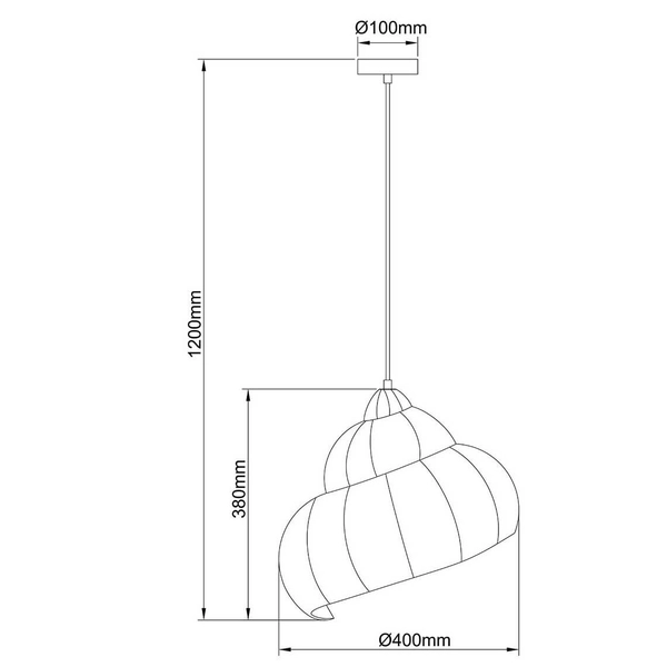 Skandynawska lampa wisząca Shella LP-1806/1P 40cm eko drewniana beżowa