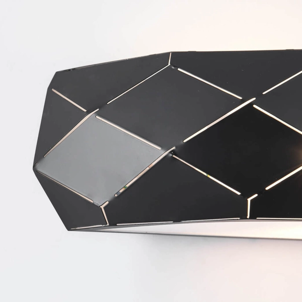 Kinkiet LAMPA ścienna REUS LP-8069/1W BK Light Prestige półokrągła OPRAWA geometryczna przyścienna czarna