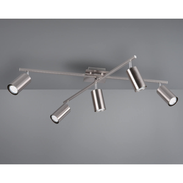 Sufitowa lampa VANTOS DL507612400 Trio regulowane tubki do jadalni srebrna