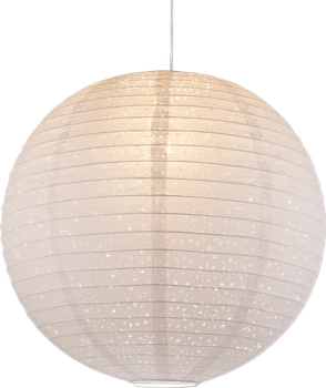 Abażurowa lampa wisząca VARYS 16911 Globo z dekorem ball biała