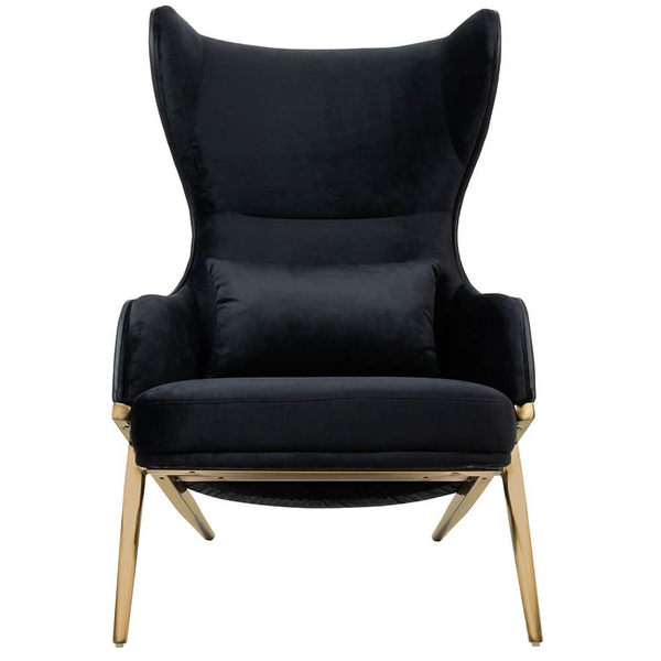 Elegancki fotel z ekoskóry Hampton Velvet MSE011000304.E43V41 czarny złoty