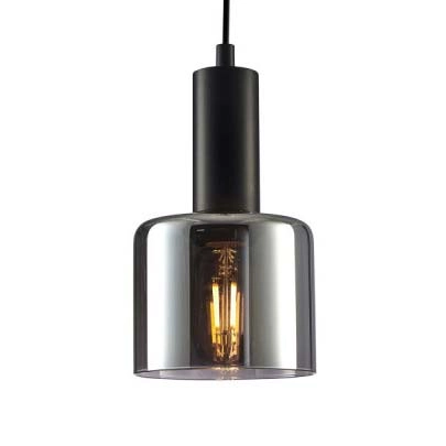 Wisząca lampa skandynawska Santia PND-65342-1-BK+SG do kuchni czarna przydymiona