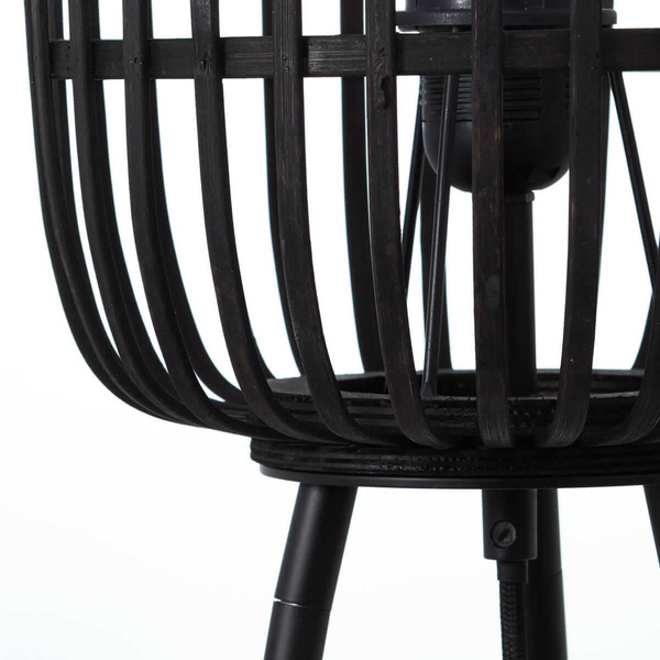 Stojąca lampa podłogowa Woodrow 94977/76 bambusowa czarny