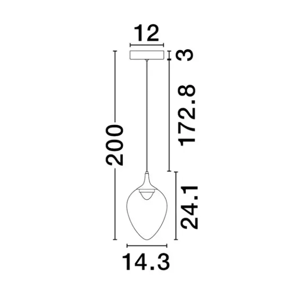 Szklana lampa sufitowa VAZENDO LE45118 LED 6W 3000K złota czarna