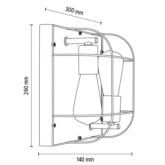 Lampa sufitowa NETUNO 92042274 drewniana druciana plafoniera drewno czarna