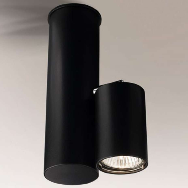 LAMPA sufitowa SHIMA 2201 Shilo metalowa OPRAWA tuba do łazienki okrągła czarna