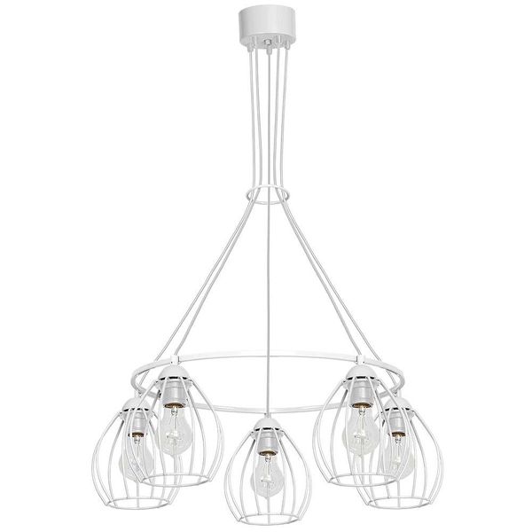 Lampa wisząca DON MLP744 industrialna okrąg ZWIS druciane klatki loft białe