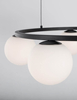 Loftowa lampa wisząca Ubeda LED 35W 3200K pierścień z kulami czarny biały