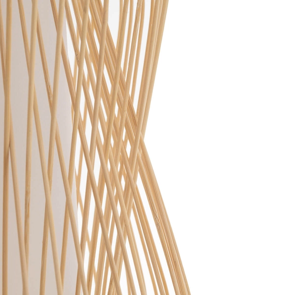 Drewniana wisząca lampa Puket 11161 japandi bambusowa metalowa biała