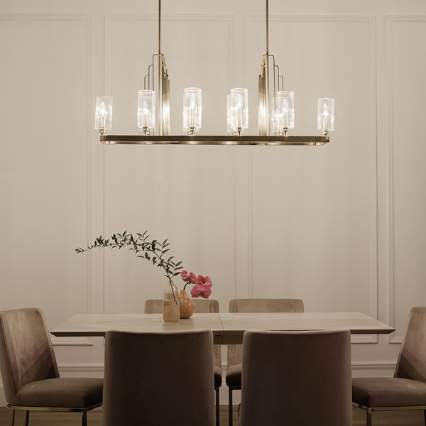 Lampa wisząca Art Deco QN-KIMROSE10-BNB nikiel mosiądz