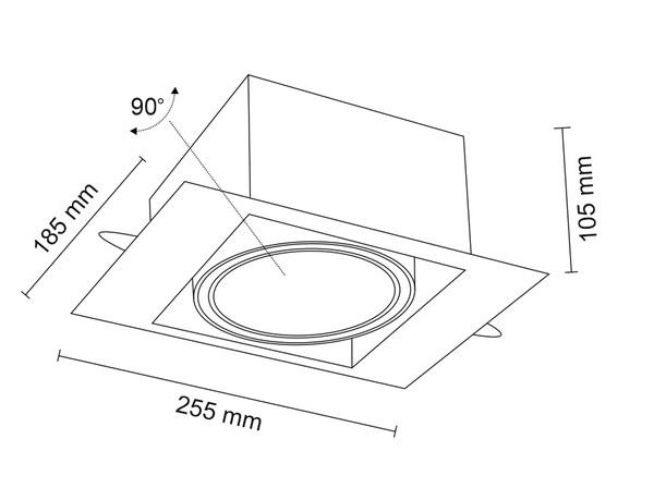 Oczko wpuszczane MUKO IL 3360 Shilo LED 10W 3000K metalowe z regulacją czarne