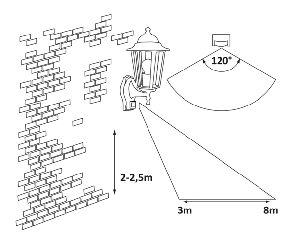Kinkiet ogrodowy lampion Velence 8218 Rabalux IP43 szklany klosz złoty