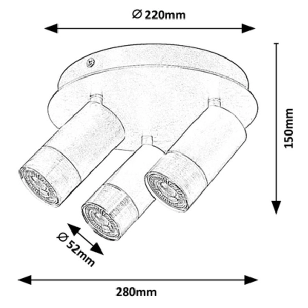 Regulowana LAMPA sufitowa ZIRCON 5071 Rabalux metalowe reflektorki do salonu czarne