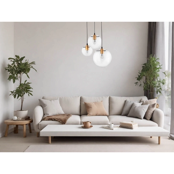 Wisząca lampa jadalniana Upata kaskada nad stół czarna złota