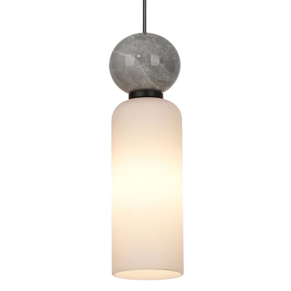 Wisząca lampa podłużna Santos PND-95331-1-BK kula szara biała czarna