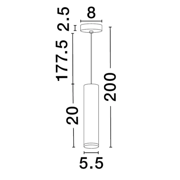 Minimalistyczna lampa wisząca ZENFARO LE45669 czarna