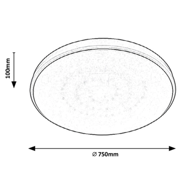 Okrągła LAMPA sufitowa BRUCE 2118 Rabalux metalowy plafon LED RGB 60W 3000K - 6000K z pilotem chrom