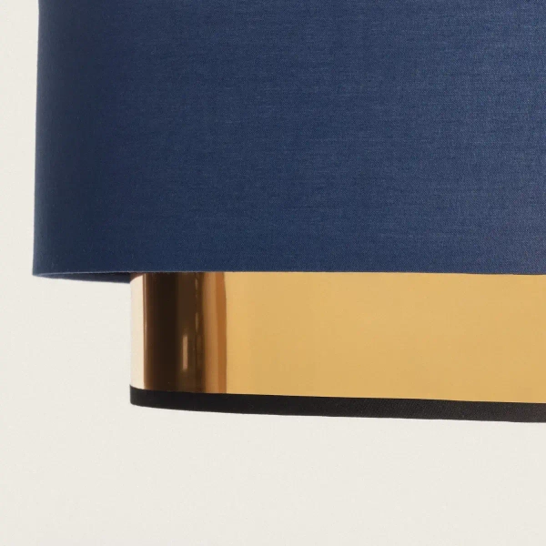 Materiałowa lampa wisząca Tesutto ABR-LWT-E27 Abruzzo tuba granatowy złoty