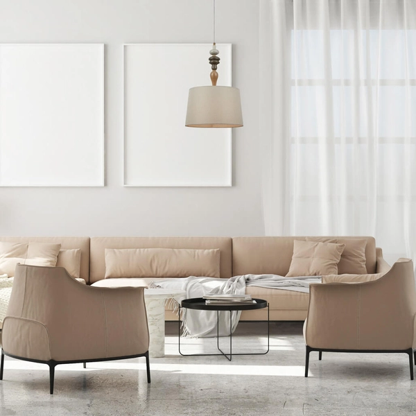 Lampa wisząca z abażurem Moren PND-84678A-AB do salonu brązowy morelowy