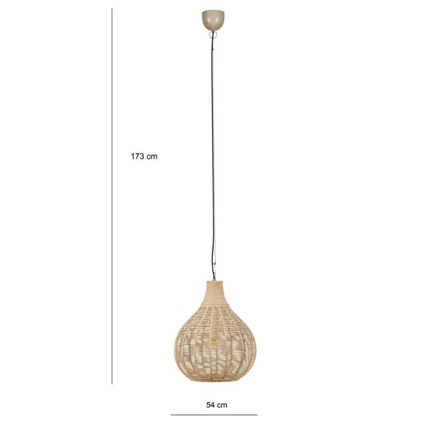 Salonowa lampa wisząca JANNE 366790136 pleciona japandi beżowa