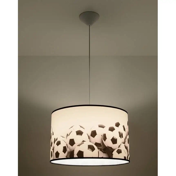 Lampa wisząca młodzieżowa Piłka SL.1427 Sollux ball czarna biała