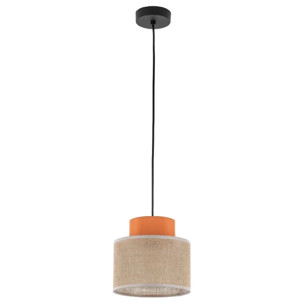 Ekologiczna lampa wisząca Duo 3255 naturalna juta pomarańczowy