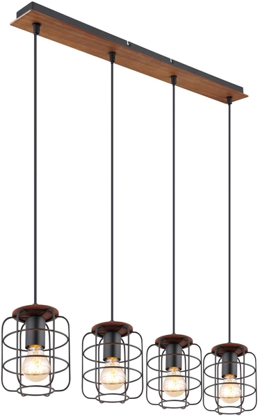 Lampa wisząca Willa 54037-4H klatki na listwie czarne