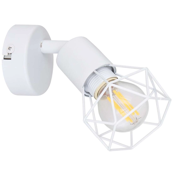 Industrialna LAMPA ścienna XARA I 54802W-1 Globo druciana OPRAWA metalowy kinkiet biały