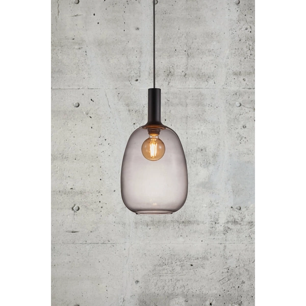 Wisząca lampa do jadalni Alton 47303047 szklana czarny przydymiony