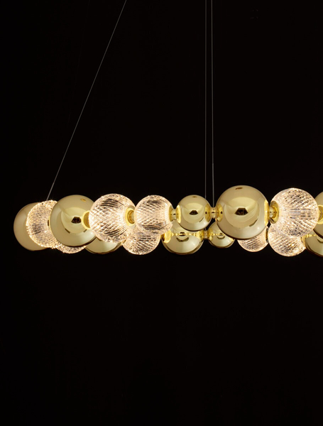 Okrągła lampa wisząca Ponce bąbelki LED 46W 3200K crystal złota